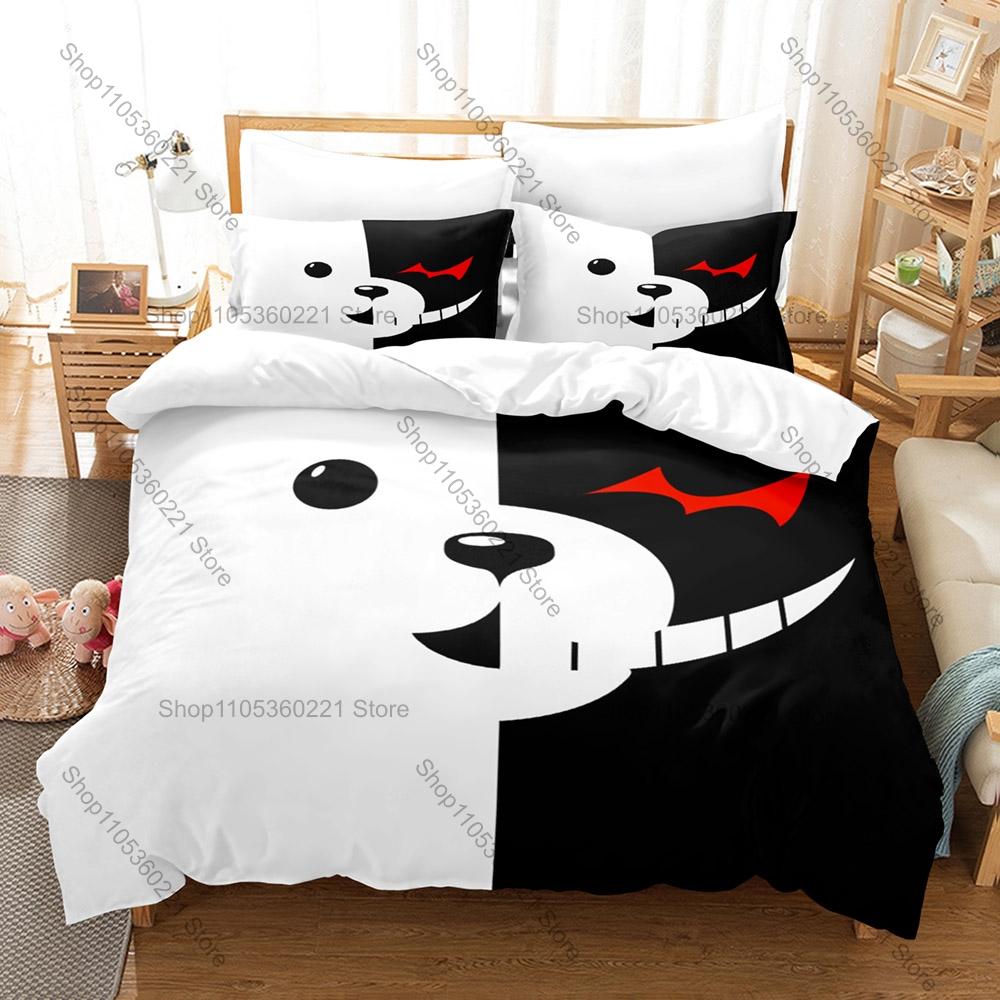Multi Size Danganronpa Monokuma Merchandise Duvet Cover Set 1 Duvet Cover + 2 Pillowcases Game Lover Gift