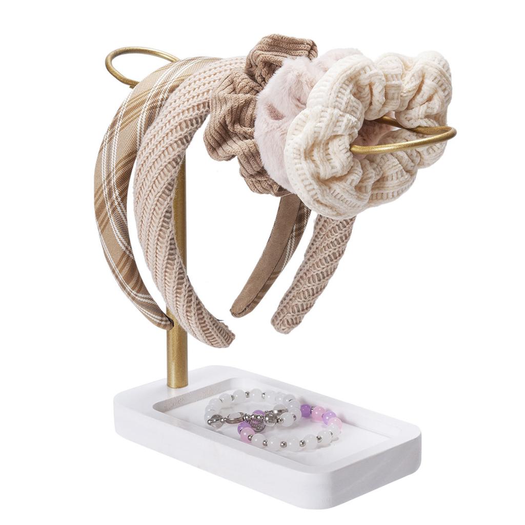 Moderne Metall og Tre Hårtilbehør Organiserer Scrunchies Oppbevaringsstativ For Kvinner Jenter Soverom Baderomsdekorasjon