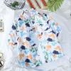 Men Tees Hawaiian Shirt Beach Print Tee Plus Size Loose Overshirt Half Sleeve Retro Clothes Casual Male Undies Button Up Top Summer