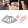 12Pcs Half-Round Cutter Punching Tool Leather Edging Burnisher Leather Edging Slicker Tool for Leather Belt Wallet Bag