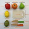Juguete de simulación de cocina, juego clásico de madera, juguete educativo Montessori para niños, regalo para niños, cortar frutas y verduras