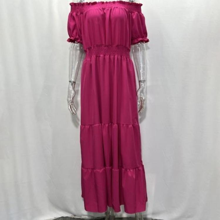 Women's Casual Dresses - Boho Off Shoulder Strapless Dress Elegant Anti Pilling Large Hem Adding Charm Popular Beach Party Streetwear