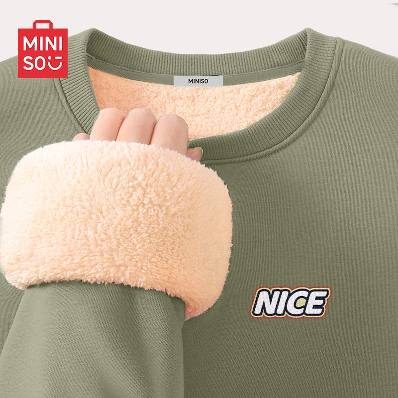 MINISO Men's Heavyweight Fleece Crew Neck Sweatshirt