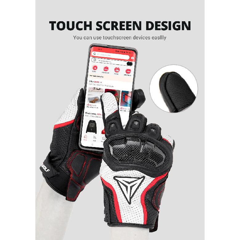 Motorcycle Gloves Men's Leather Gloves Wear-resistant Scratch Resistant Breathable Off-road Gloves Anti Slip Riding Equipment