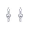 Silver 925 Heart Cubic One-Touch Earrings