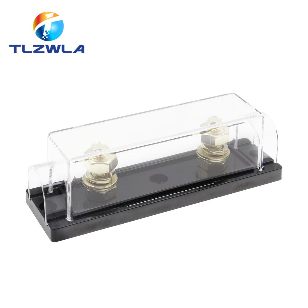 2PCS ANL-H ANL-B Transparent Car Fuse Box ANL Fuse Holder Distribution in line 0 4 8 GA Positive With ANL Fuse Fusible 100A 200A Fuse Holders1