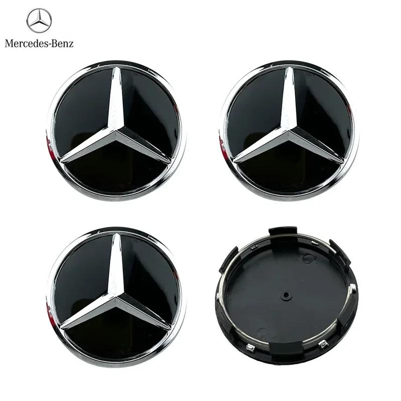 4pcs 60mm Black Silver Car For Mercedes Benz Wheel Cap Badge Logo Cover W176 W177 W204 W205 W213 W212 W206 X156 X253 W117 W166 FI1