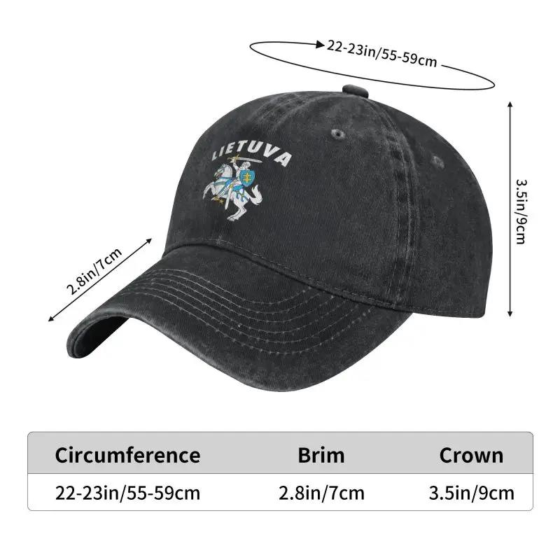 Custom Cotton Lietuva Lithuania Coat Of Arms Baseball Cap Sun Protection Women Men'S Adjustable Dad Hat