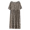 Real shot summer new literary large size loose printing round neck short sleeve dress women's long dress