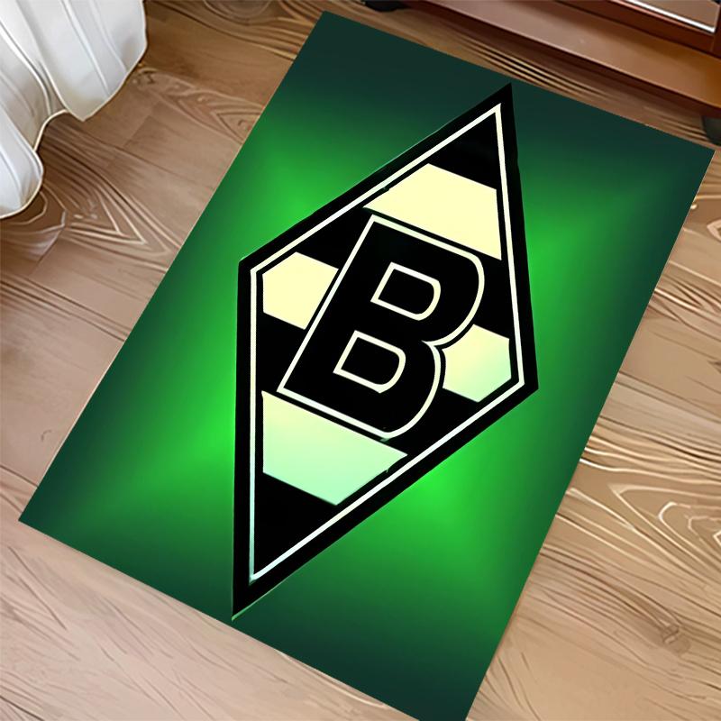 1pc Borussia Monchengladbach Logo Print Area Rug - Soft,Washable Non-Slip Indoor Mat for Office Chairs,Living Room,Home Office Decorative Rug