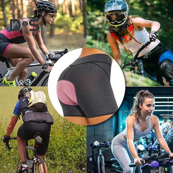 Women Ergonomic Cycling Shorts 4D Padded Lightweight Breathable Mesh Fabric Slim Fit Design Bike Shorts