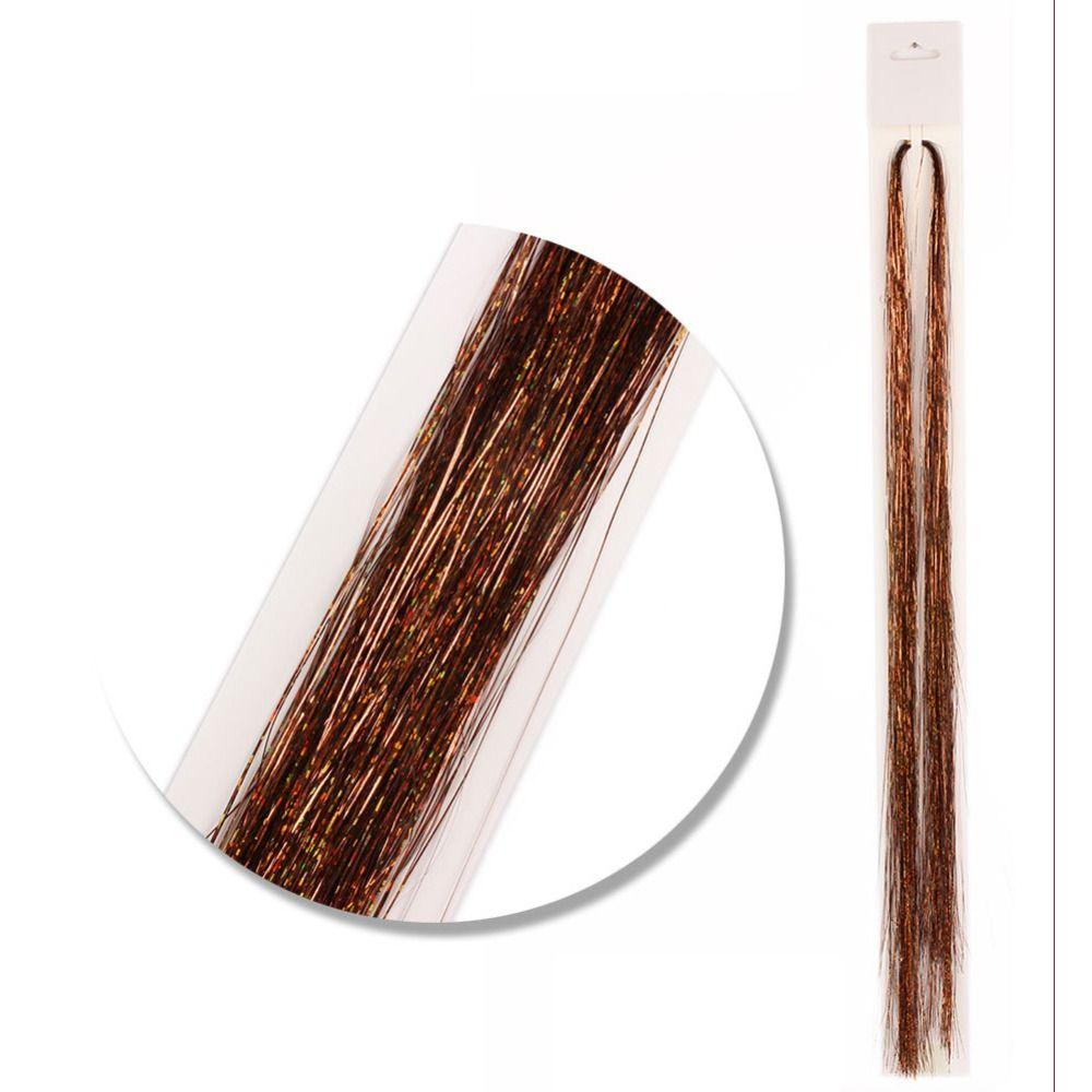 Straight Sparkly Ponytail Braiding Headdress Sparkle Shiny Hair Tinsel Rainbow Silk Hair Extensions