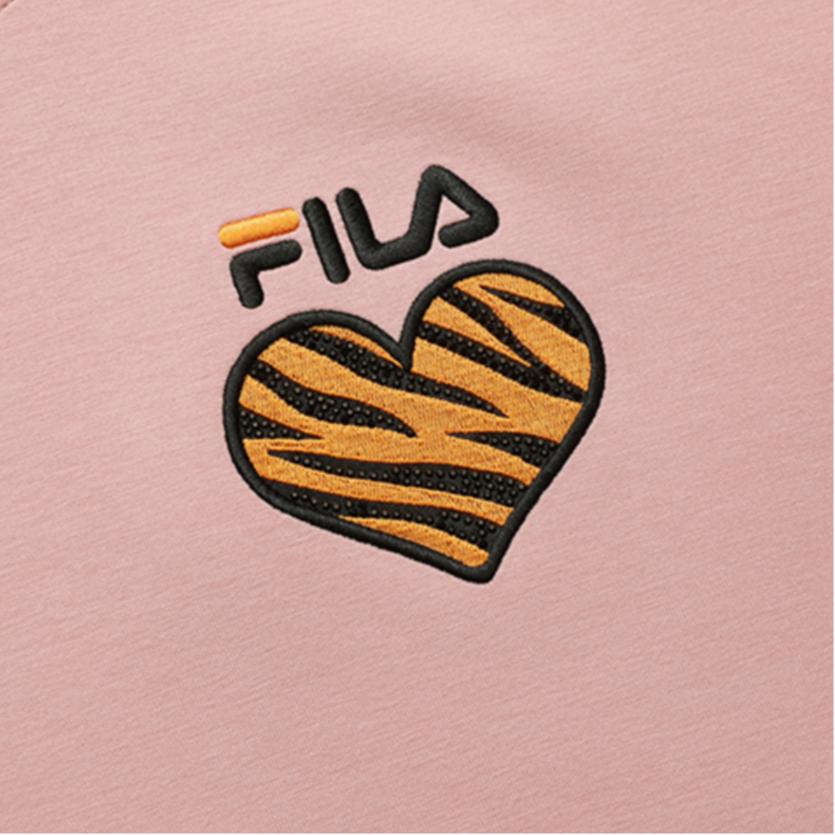 Fila Logo Heart Embroidery Sports Hoodie Women hoodies Agar-Pink F11W148211F-PK
