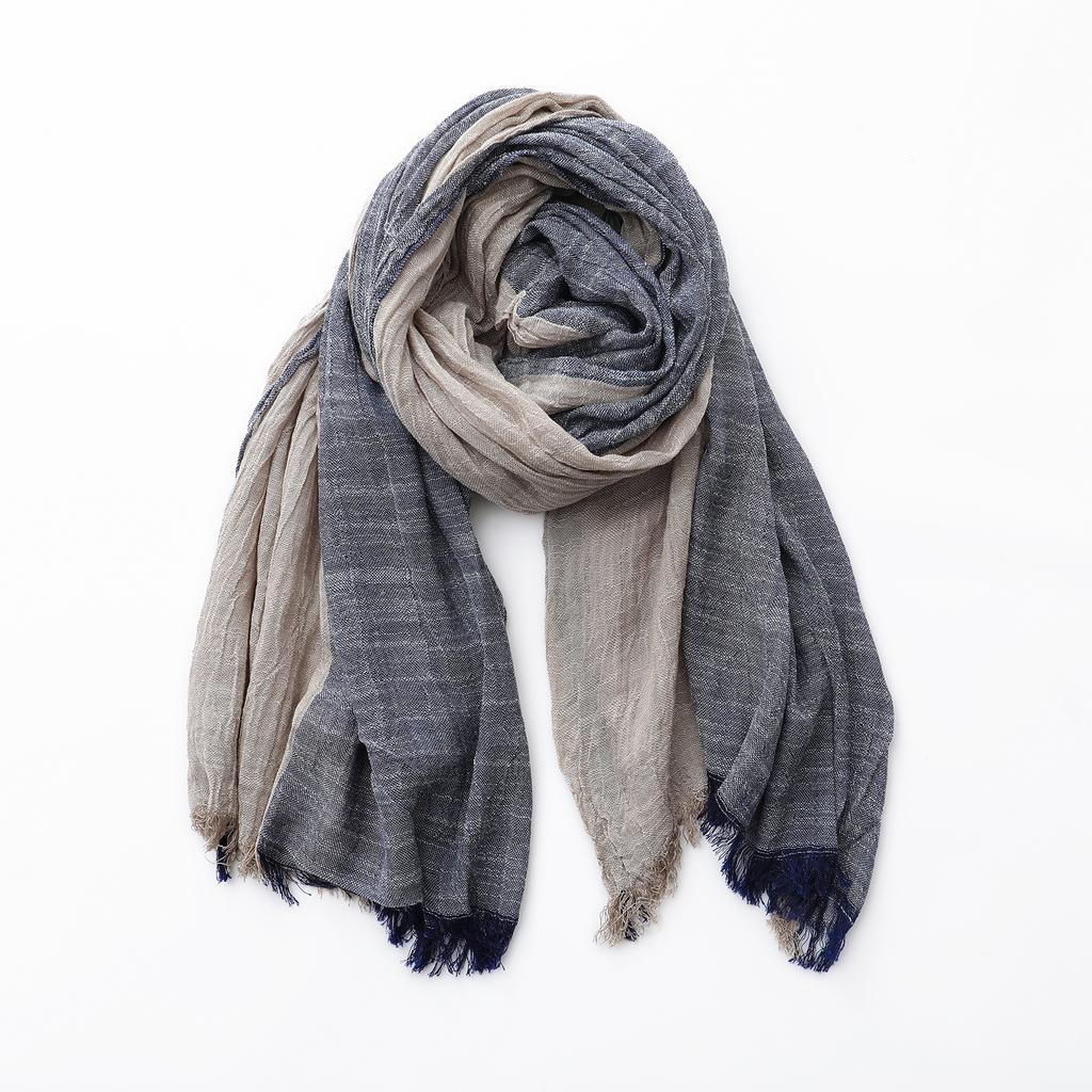 Designer Patchwork Cotton Linen Scarf For Men Women Autumn Winter Long Soft Shawls And Wraps Lady Short Tassel Bufanda Pashmina