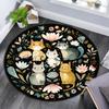 Runder Teppich Katze, Teppich für Wohnzimmer Schlafzimmer Sofa Spielzimmer Dekor, Rutschfeste Bodenmatte