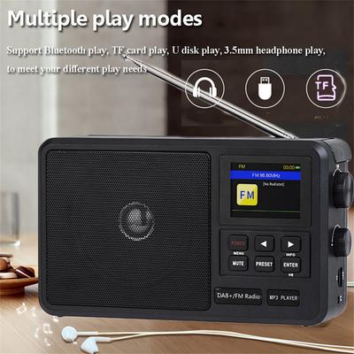 Tragbares Netzwerkradio DAB+/FM-Radio Kabelloser Bluetooth-Lautsprecher mit LCD-Bildschirm Unterstützung Wecker Sleep-Timer Reichhaltig