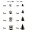 Stainless Steel Conical Piercing Replacement Balls for Lip, Eyebrow, Earring, and Navel Studs, 3-12mm