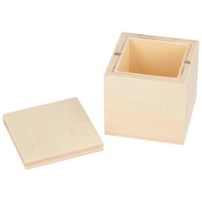 Boîtes en bois - Artémio - 5 x 5 cm - Lot de 6 - Décorables - Mixte