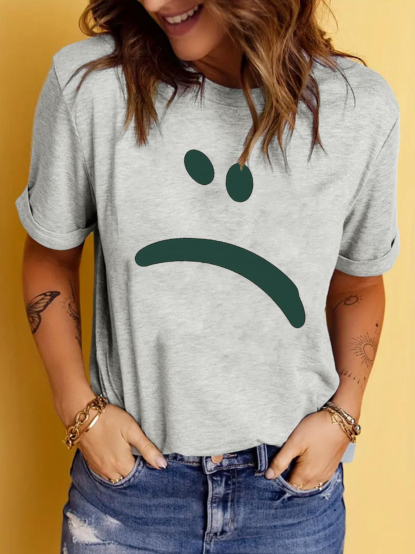

Letter Print T-shirt, Short Sleeve Crew Neck Casual Top for Summer & Spring, Women s Clothing 4XL світло-сірого кольору