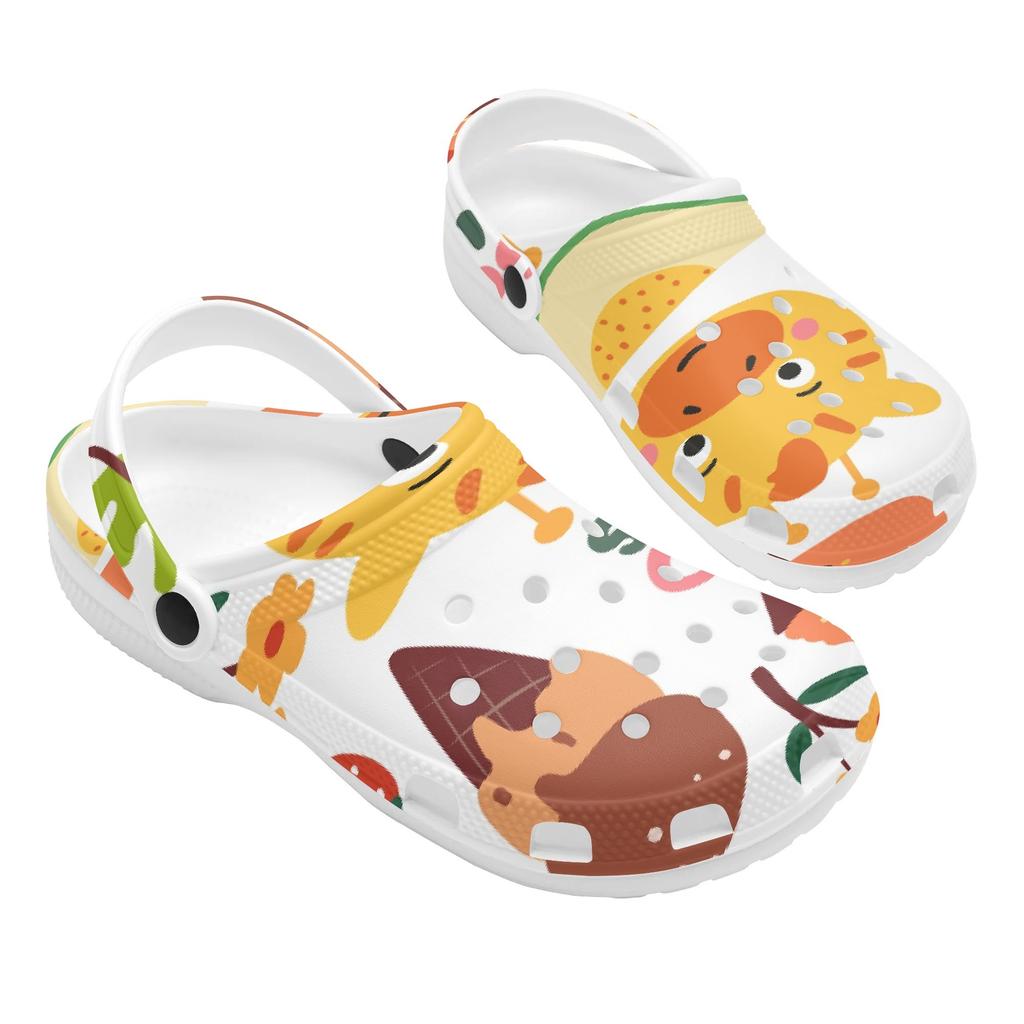 Unisex EVA Beach Shoes Colorful Printed Ventilated Easy Clean Slip On Beach Shoes Pool Area Bathroom Home Walking Shoes Beach Wear