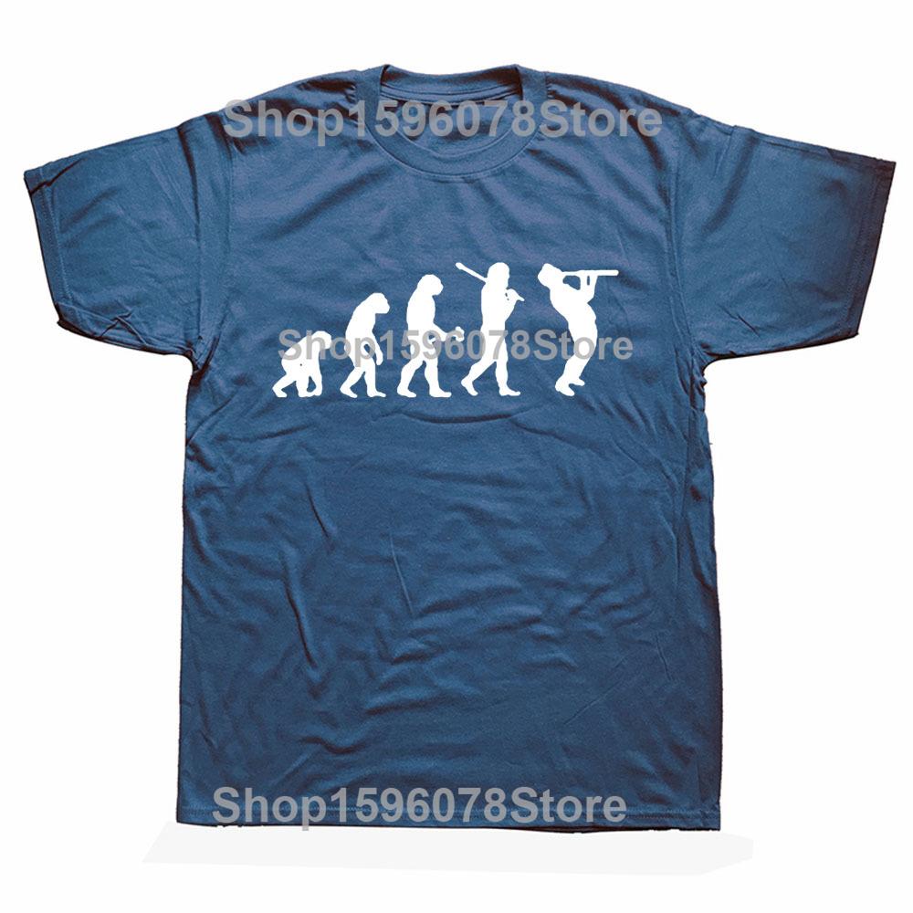 Clarinet Oboe Player Clarinetist Oboist Evolution Print T-Shirt Summer Casual Top Tee Printed T Shirt Fashion