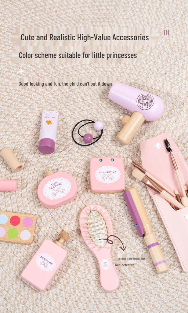 Children’s Wooden Princess Vanity Set with Jewelry Box
