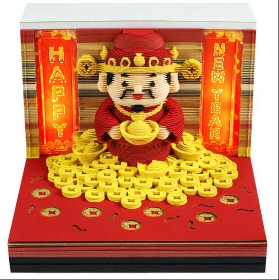 3D Stereoscopic Sticky Note Sculpture 2026 Calendar: Creative Tear-off Convenience Pad and Desktop Ornament
