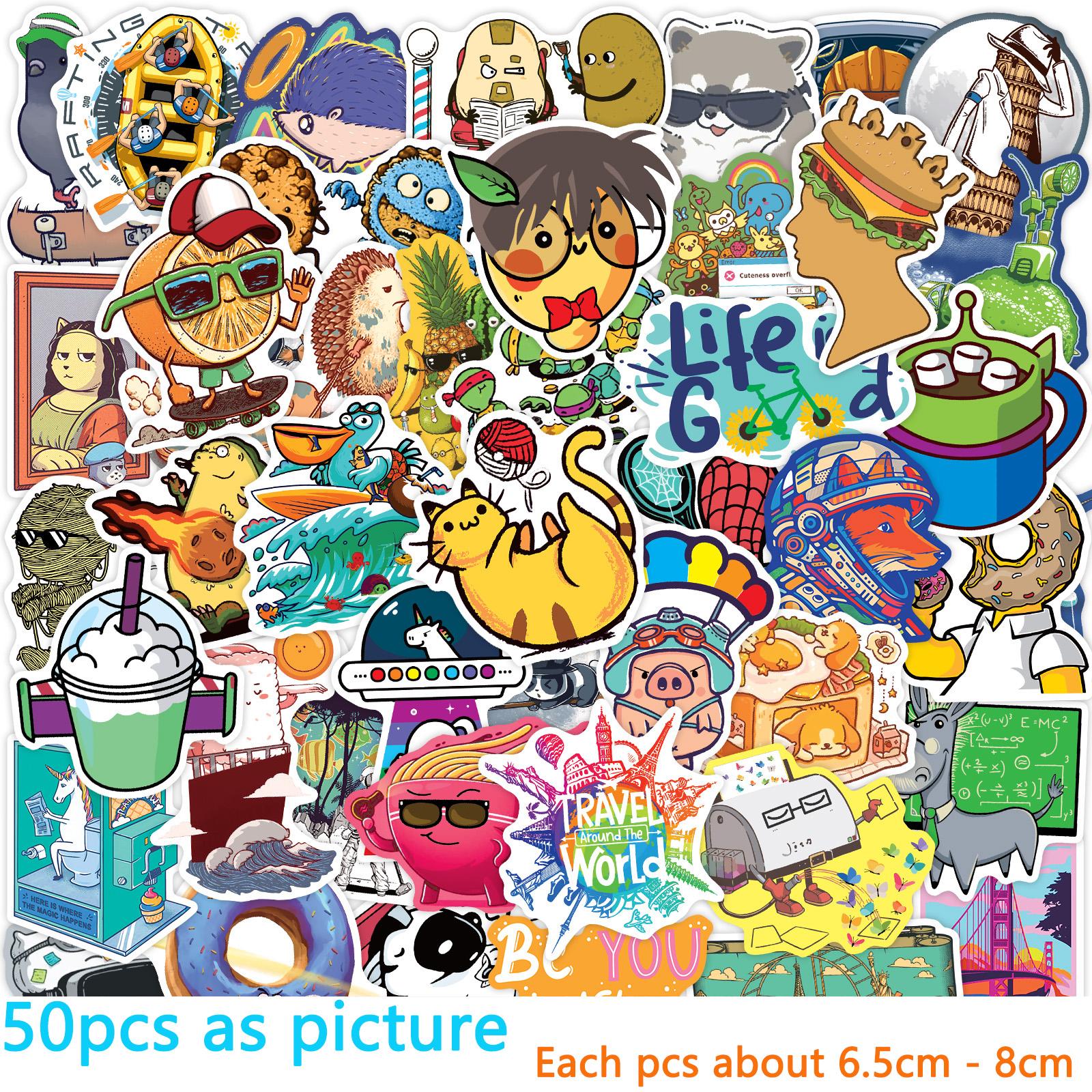 

50/100x кавайная наклейка для скрапбукинга, водостойкая забавная трендовая наклейка для девочек и взрослых, милая наклейка с изображением животных, мультяшная наклейка для бутылки с водой