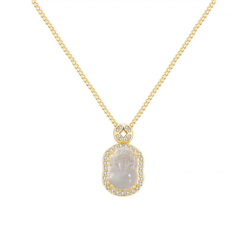 2025 Hot Sale Ice-Through Copper Pixiu Necklace for Women - Retro Chinese Style Pendant Choker