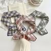 Silk scarf square scarf high-end decorative fashion scarf retro plaid headscarf summer women's pastoral silk scarf