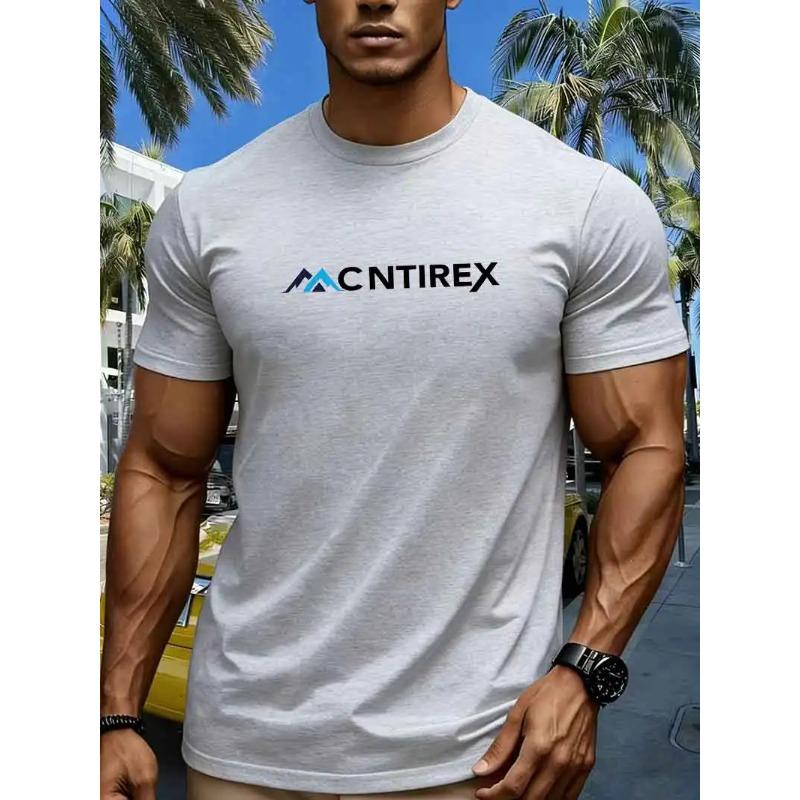 Men's Summer 100% Cotton Fashionable Casual Loose Large Size Los Angeles Letter Printed Round Neck Short Sleeve T-shirt Top