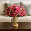 European Style Wedding Flower Vase Golden Dried Flower Pot Metal Trumpet Vases  Living Room