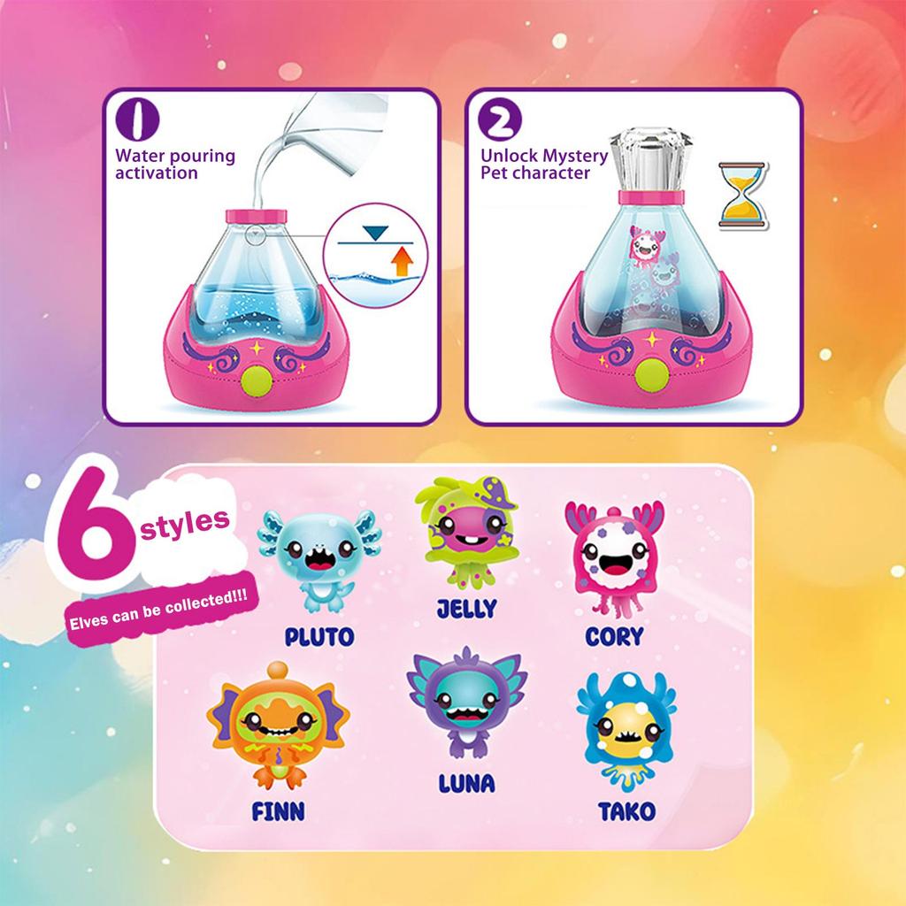 Night Lamp Bubble Lamp With Color Changing LED Lights Glittery Bubble And Swirling Beads Bottle Light With Dolls