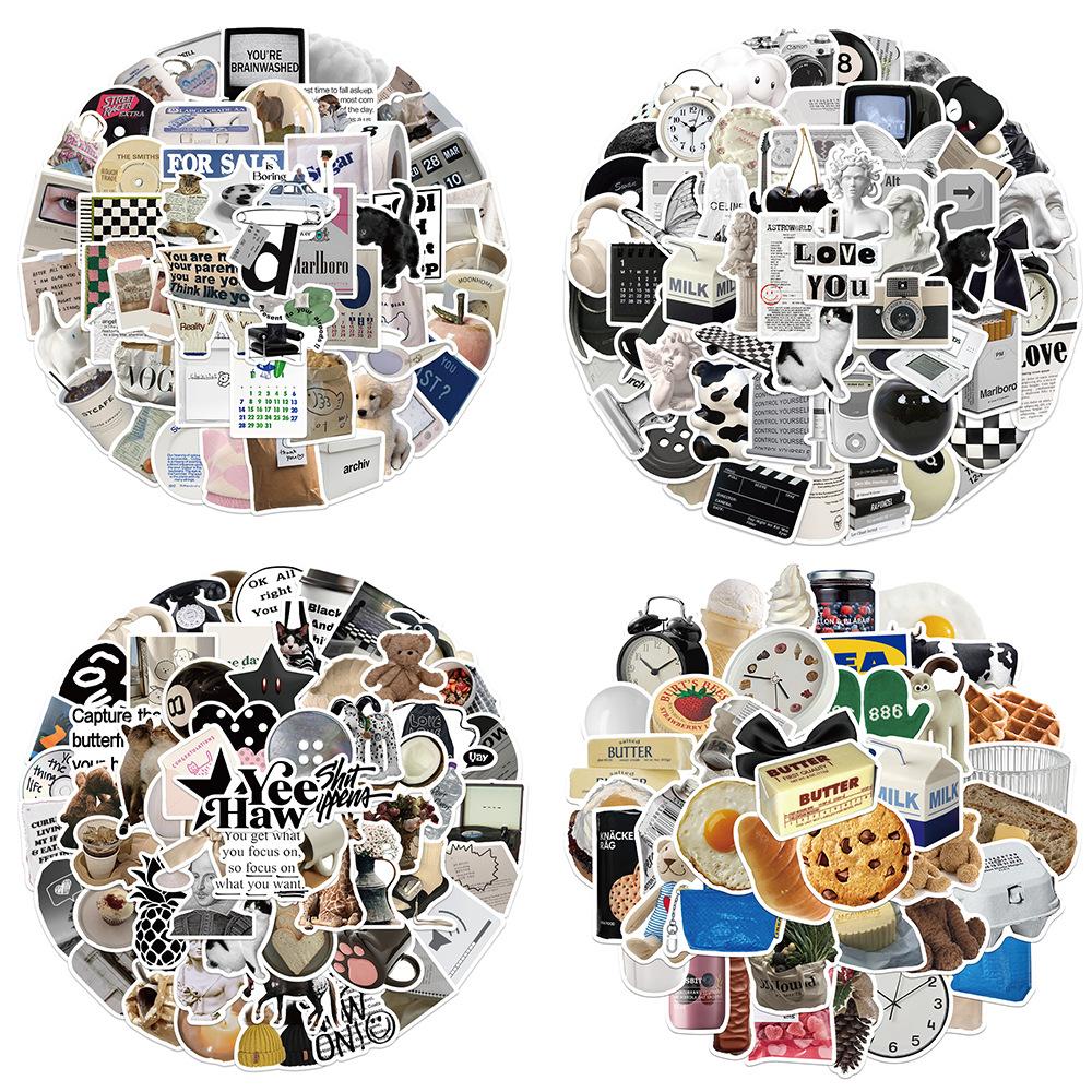 50 Cartoon Ins Style Milk Cookies Doodle Stickers Decorative Suitcase Water Cup Guitar Waterproof DIY