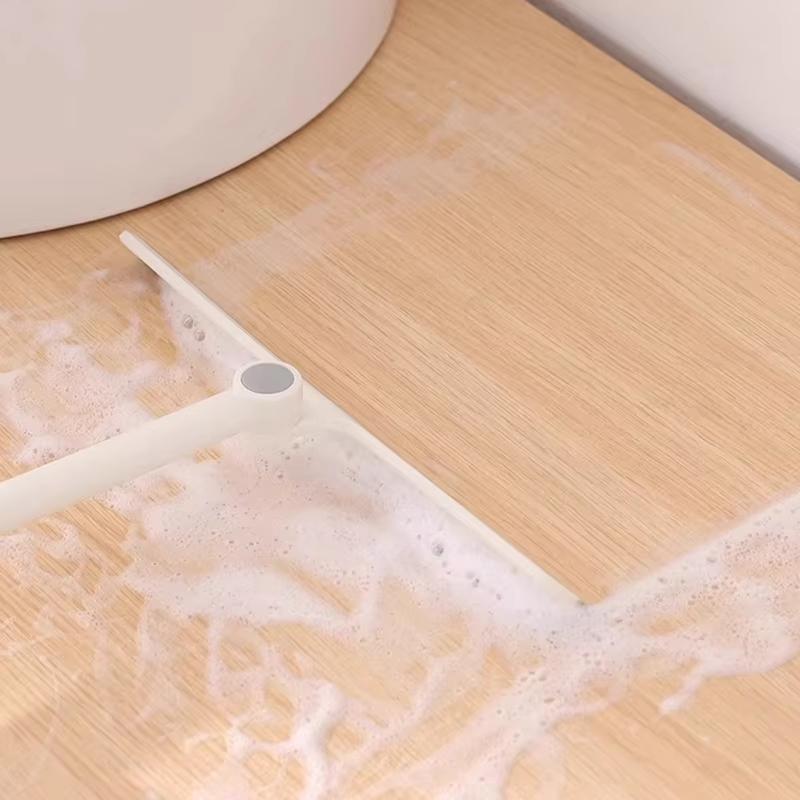 360° Rotatable Shower Squeegee Glass Wiper Scraper Squeegee Cleaner With Silicone Holder Bathroom Mirror Scraper Cleaning