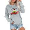 Women's Casual Comfortable Neck Hooded Long Sleeve Christmas Print Warm Sweatshirt