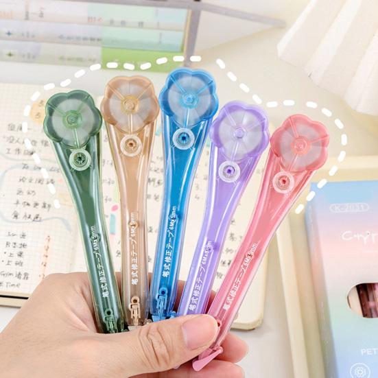 Correction Tape Flower Top Cover Smooth Silent Rollers Large Capacity Correction Tape Student Stationery Correction Tool