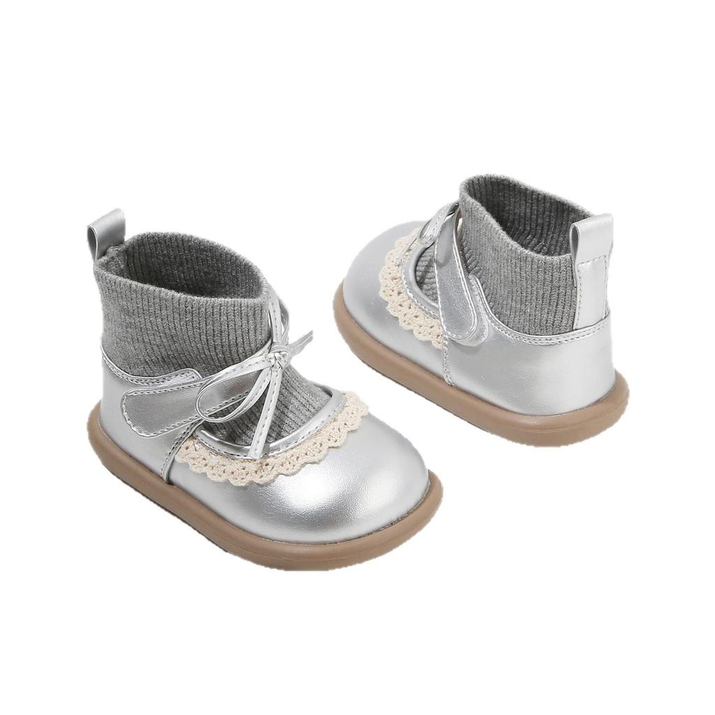 Toddler Girl's Soft Sole Leather Boots - Plush Princess Winter Walking Shoes