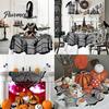 Spider Web Lace Fabric Decor Halloween Tablecloth, Black Table Cover, Spooky Gothic Home Bundle Lamp Shade for Masquerade, Party, Dinner Decoration