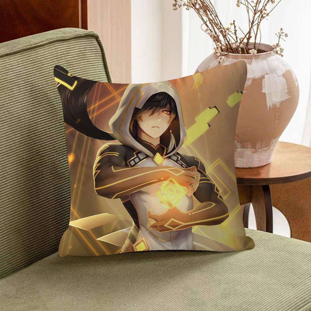 Zhongli Tecknad Kuddfodral Bil Prydnadskuddfodral För Soffa Bil Julklapp 40x40cm 45x45cm