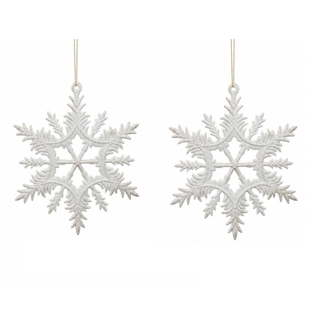 Christmas Tree Snowflake Hanging Ornaments and Gold House and Snow House Window Decor, Set of 2