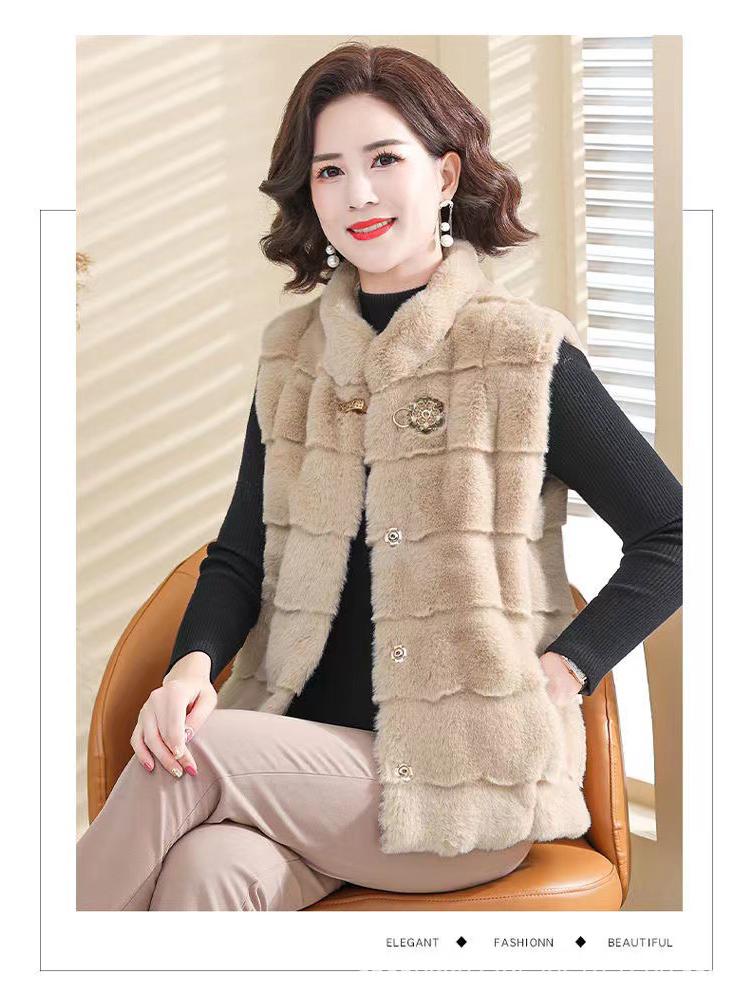 Women's Middle-Aged and Elderly Mink Velvet Winter Vest and Cape