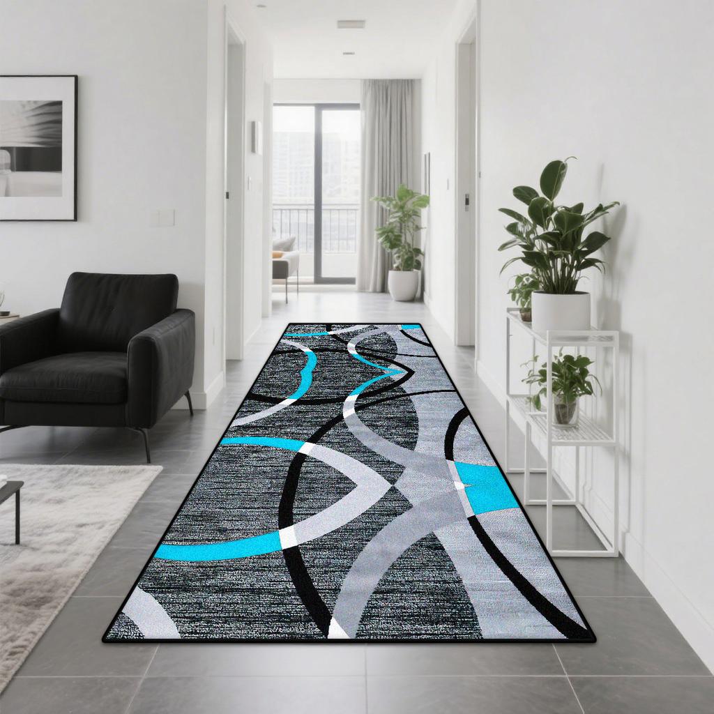 Modern Geometric Corridor Carpet Home Decoration Abstract Living Room Long Runner Rugs Bedroom Kitchen Aisle Easy Clean Foot Mat