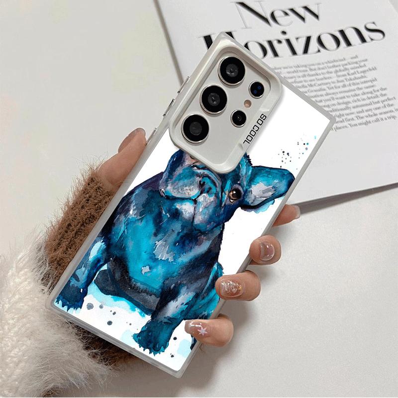 

French Bulldog Dog Pug Design Soft Phone Case for Samsung Galaxy S24 S25 FE S26 Edge S23 Ultra S22 Plus S21 + Shockproof Cover B Samsung S22 Ultra