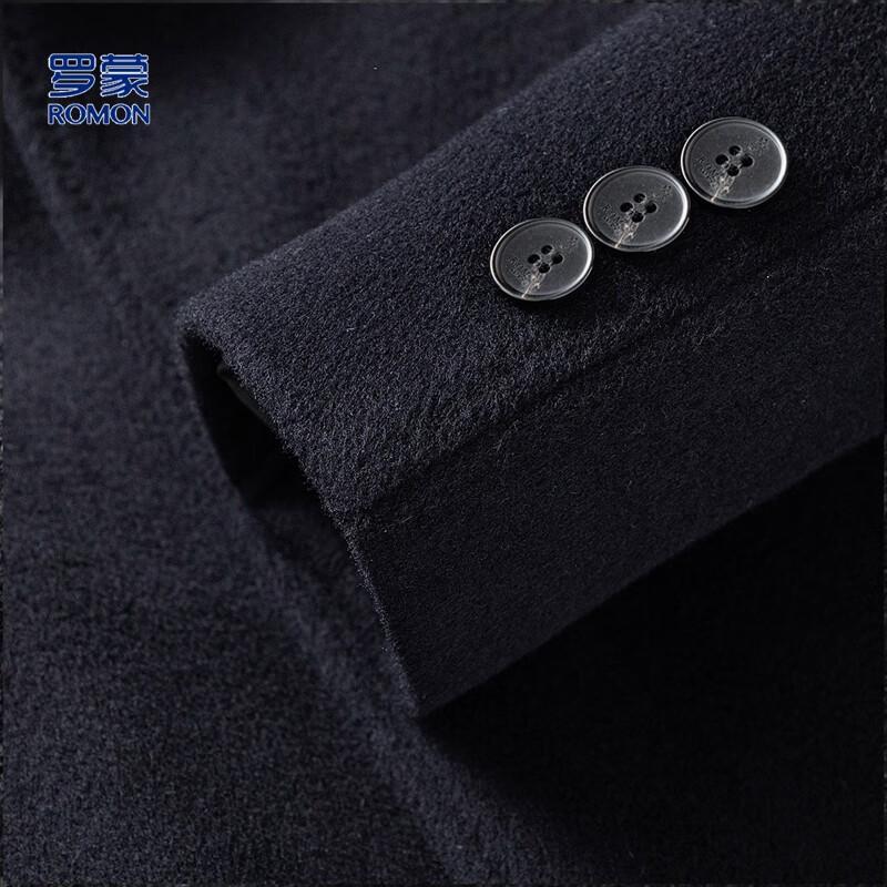 ROMON Men's Wool Blend Mid-Length Overcoat with Detachable Down Liner