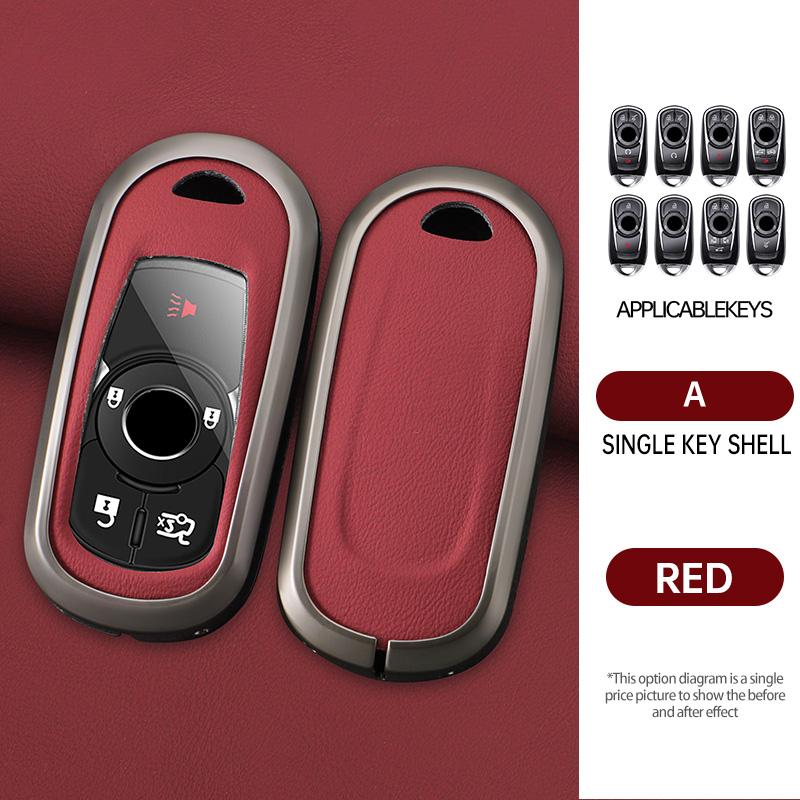 Auto Key Fob Cover Fit For Buick B 5 Buttons Opel Astra G H J Mokka Insignia Vectra Meriva Corsa Zafira Zinc Alloy+Leather Auto Accessories