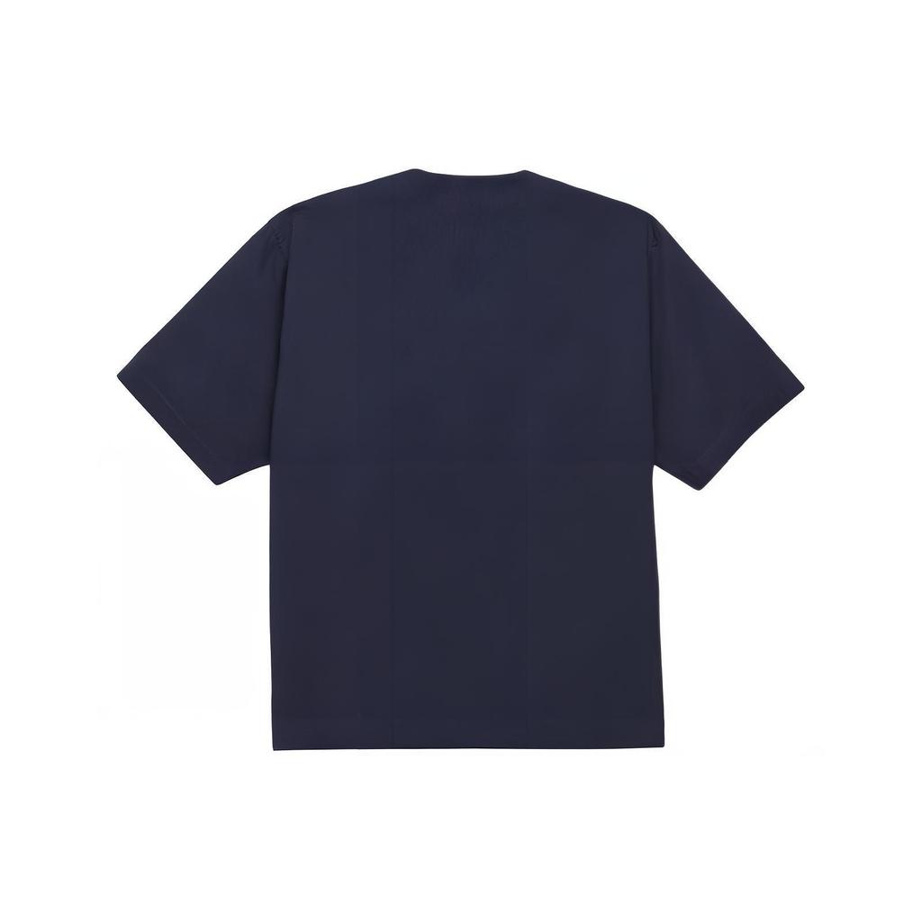 Vans OTW SS24 Single Button Loose Casual Round Neck Work Woven Short Sleeve Shirt Unisex Shirts Dark-Blue VN000GVTCIE