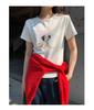Spring 2025 Cute Cartoon Print Short-Sleeved Girlish T-Shirt