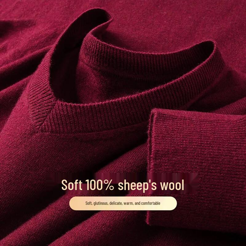 

JOW Men s Classic V-Neck 100% Wool Pullover Sweater XL