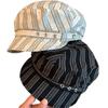 Japanese Striped Star Beret Female Spring And Autumn Korean Version Showing Face Small Versatile Octagonal Hat Fashion Newsboy Hat